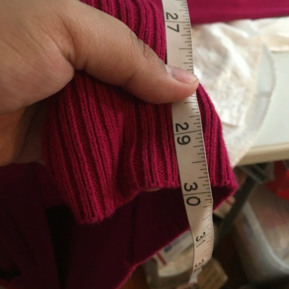 Talbots Petite Cardigan Womens Sz P Dark Pink‎ Cotton Open Front Knit Sweater - Picture 8 of 8